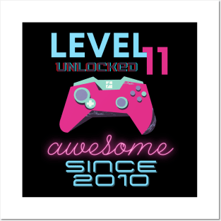 Level 11 Unlocked Awesome 2010 Video Gamer Posters and Art